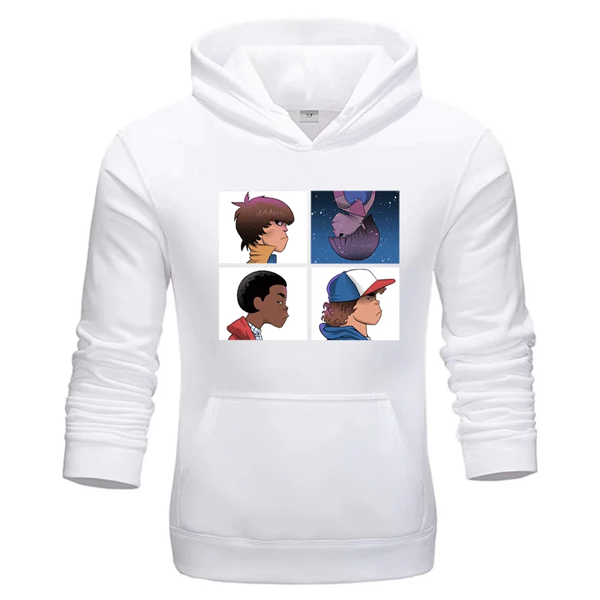 white hoodies Мужские комплекты странные вещи толстовки и штаны теплые флисовые спортивные костюмы Прямая поставка свитшоты спортивные костюмы размера плюс XS-5XL - Цвет: white hoodies