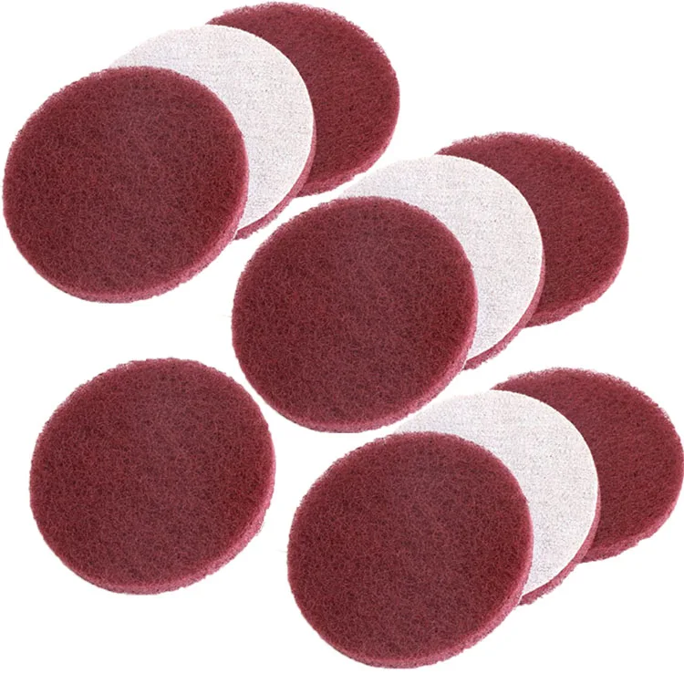 10pc red 400grit " 4-дюймовый Мощность скраб колодки для сверла польский губки с застежкой-липучкой нетканый абразивный шлифовальный диск промышленной чистки - Цвет: 10pc red 400grit