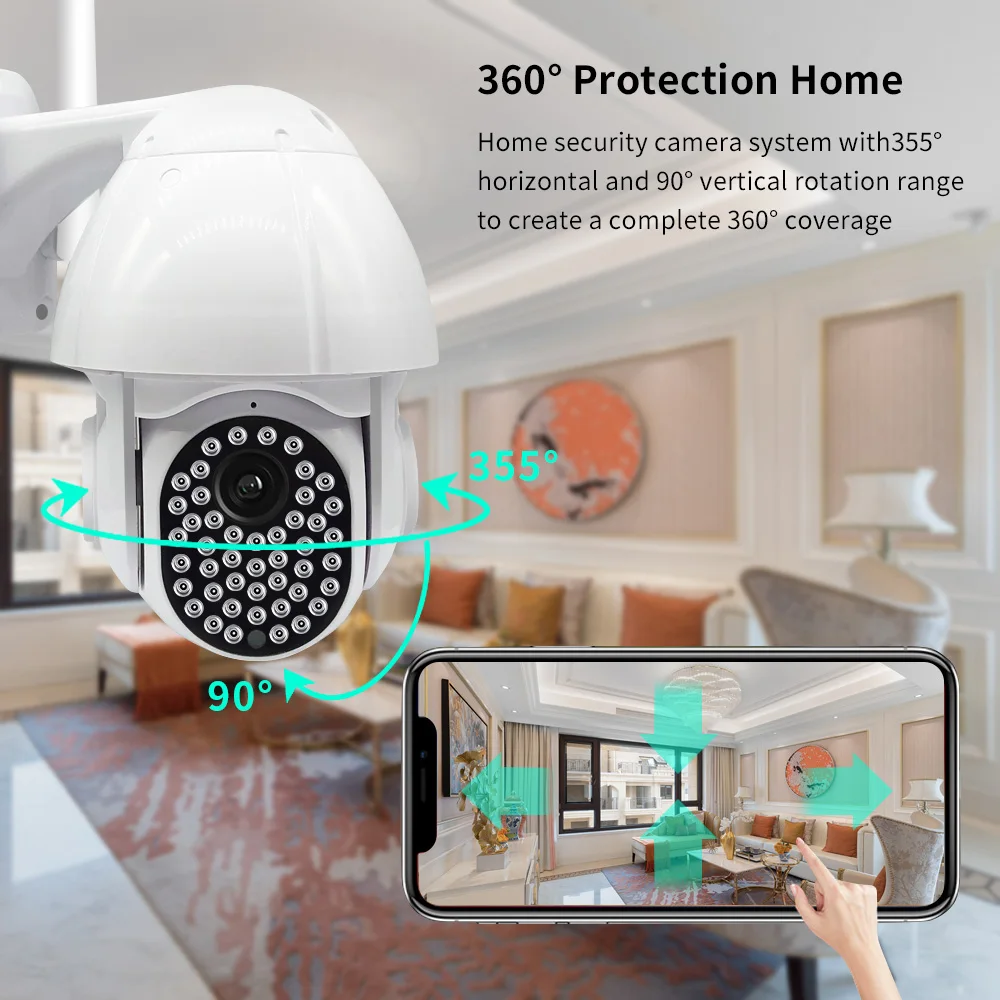 47 Led открытый дом безопасности Surverillance камера 1080P Полный Цвет ночного видения IP66 сигнализация автоматическое отслеживание беспроводной камеры
