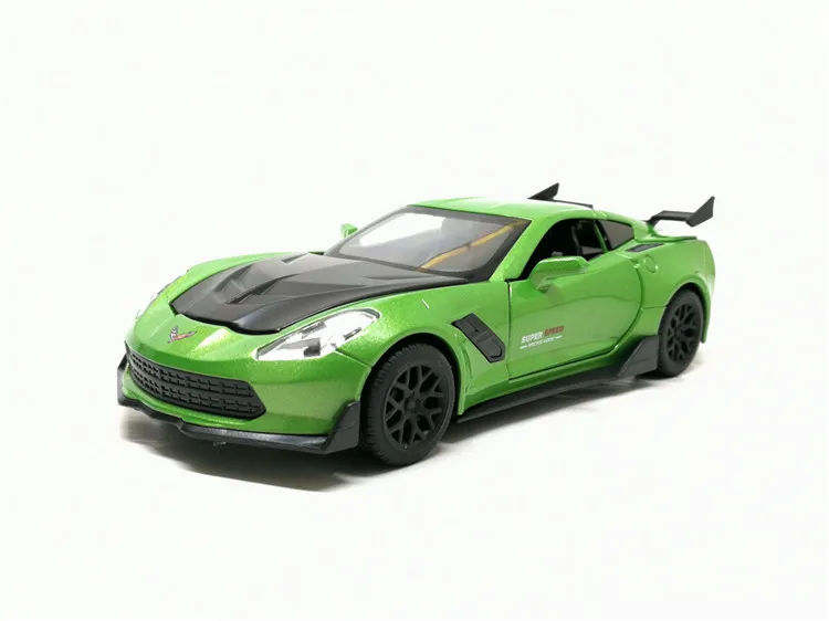 Высокое моделирование 1:32 chevrolet corvette Z06 сплав оттяните назад модель автомобиля звук и свет игрушечный автомобиль для детей Подарки