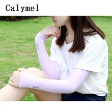 Calymel анти-УФ митенки для женщин с длинными рукавами; одежда с защитой от солнца ледяной шелк солнцезащитный крем рукава; Прямая поставка;