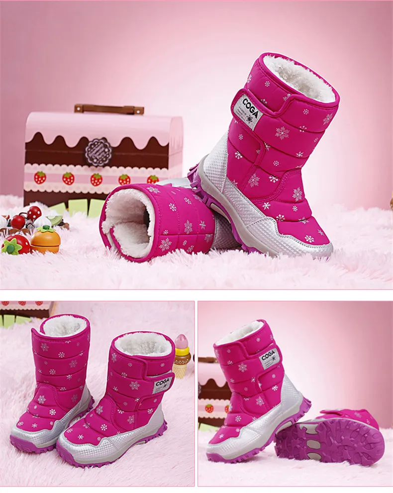 PINSEN 2019 Winter Kids Boots For Girls Boys Snow boots Parent-child shoes warm plush soft bottom Children Shoes Snow For Girls (14)