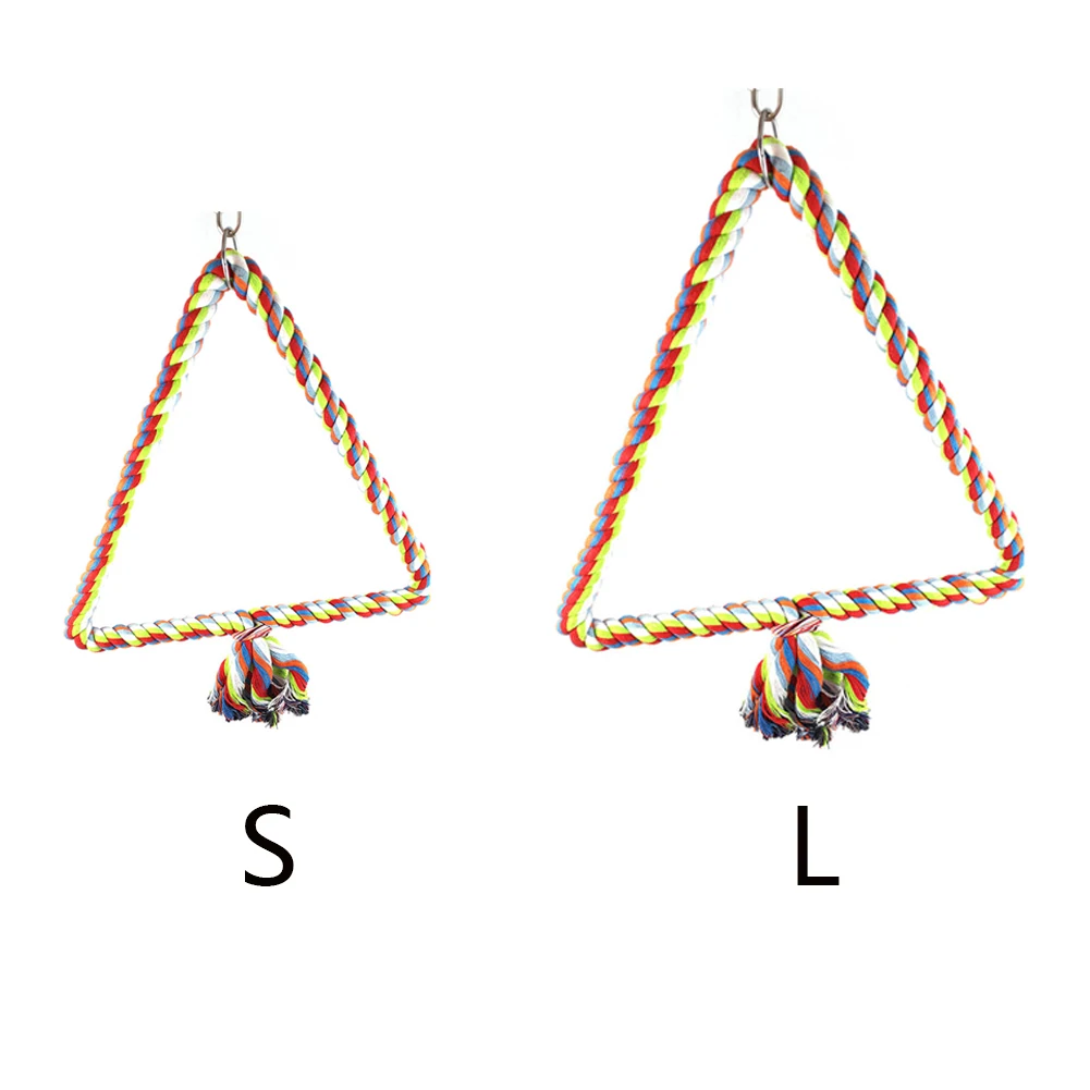 Standing Play Accessories Pet Parrot Perch Climb Funny Hanging Swing Chewing Budgie Parakeet Bird Toy Colorful Cotton Rope