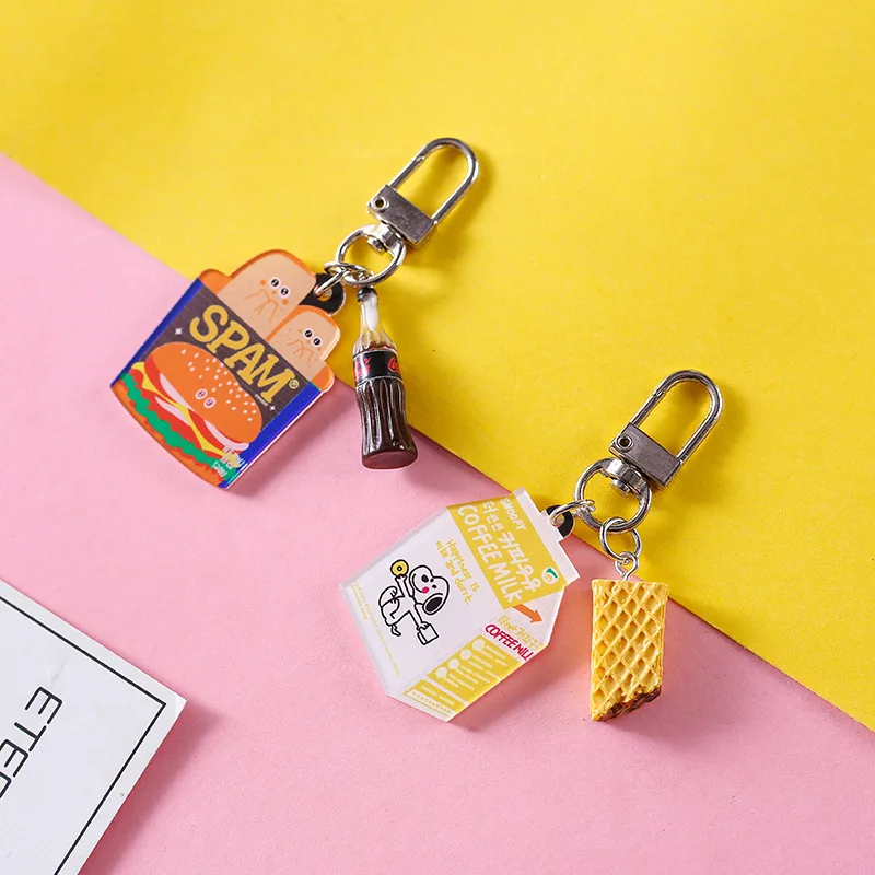 2019 новый брелок для ключей блесток молочный напиток молоко молочные продукты