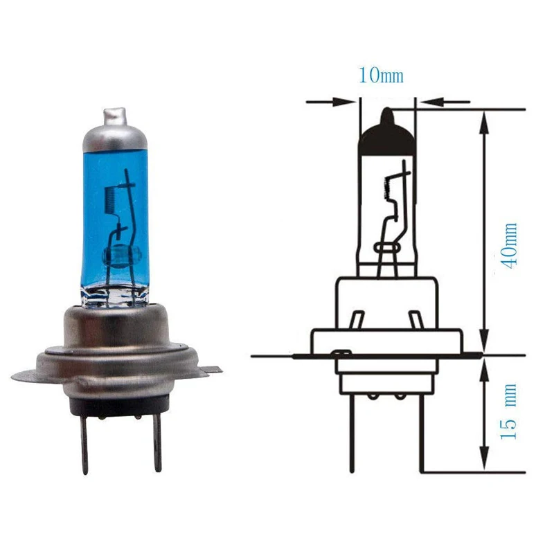 Ксеноновые фары белого цвета лампы H7 отражатели 2 шт мощностью 12V головной светильник лампочка супер яркий галогенная лампа высокий эффект транспортного средства 100W Противотуманные фары Дневные Фары Светильник