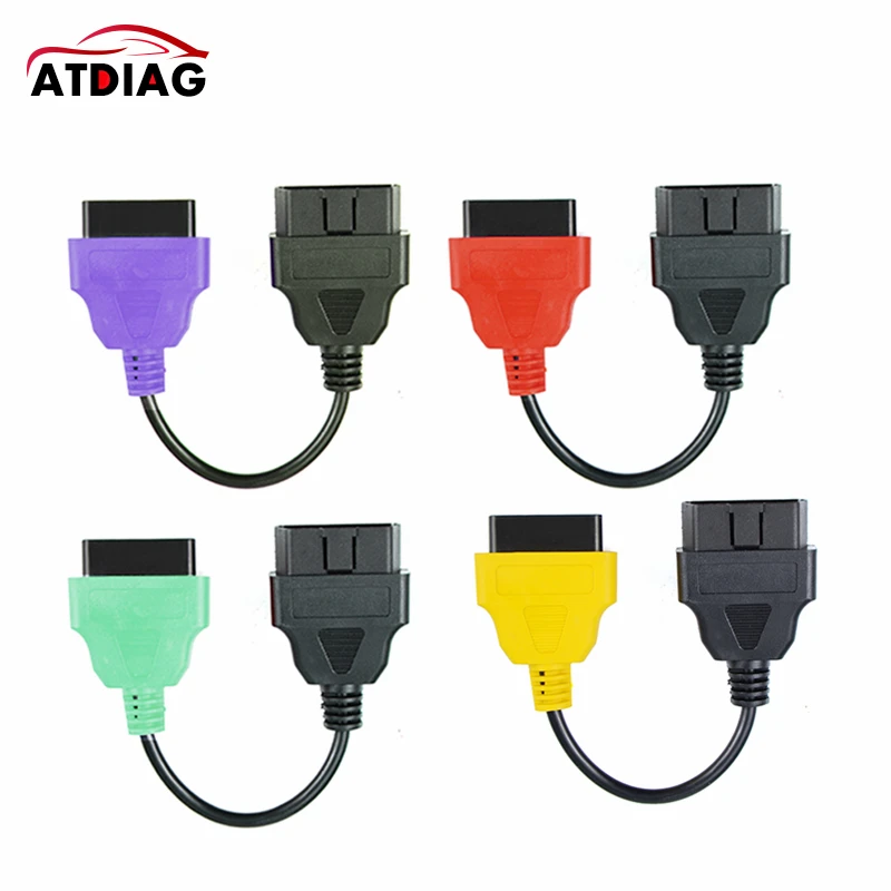 4 шт./лот для Fiat Ecu Scan адаптер Fi at разъем OBD2 16-контактный OBD-кабель четыре цвета |
