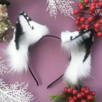 

Marbling Colorful Cat Ear Animal Ears Headband Cosplay Handwork Costume Props KC Simulation Plush Ear Hair Hoop Hair Accessories