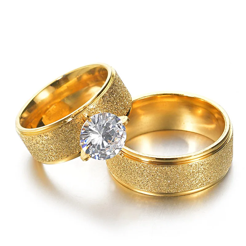 8mm Ring Set Letdiffery, блестящие свадебные кольца, нержавеющая сталь, матовые, Женское кольцо, выгравированное имя, на заказ, мужские ювелирные изделия, подарки для помолвки - Цвет основного камня: 8mm Ring Set