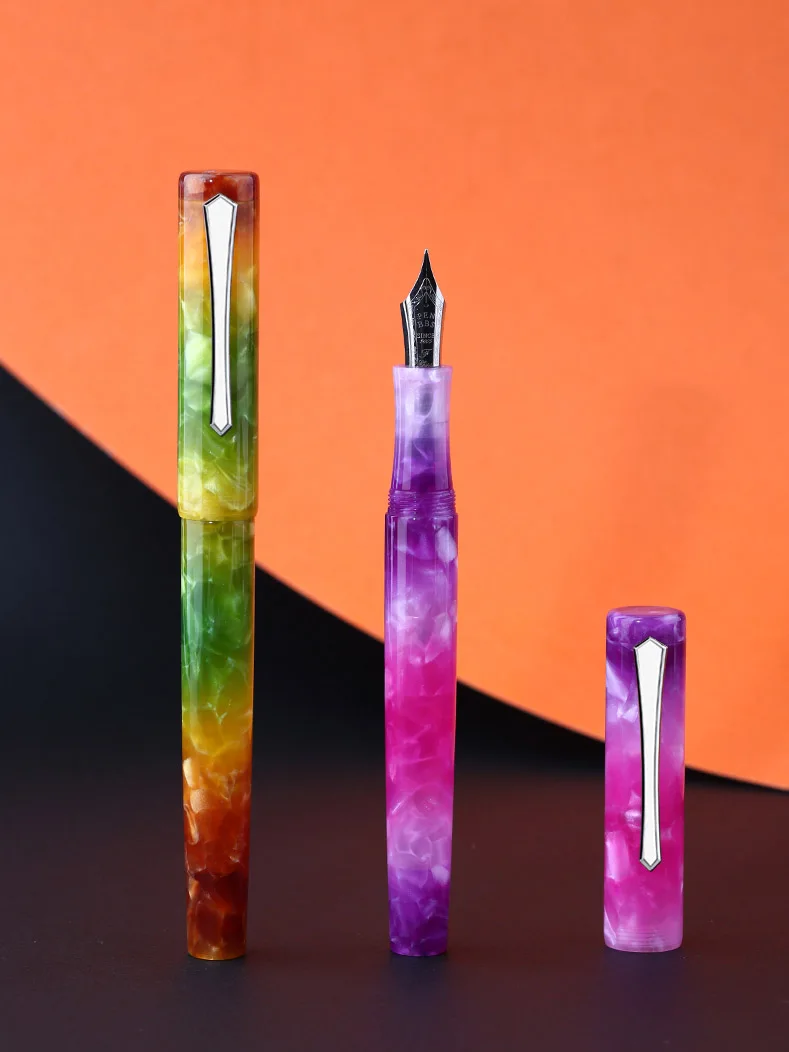Penbbs 487 Acrylic Magnetic Piston Fountain Pen F//EF Nib Students Writing New#cp