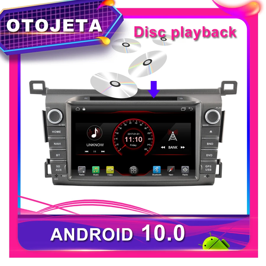 OTOJETA Автомобильный DVD Android 10 0 gps для TOYOTA RAV4 2014 Радио мультимедийная лента рекордер