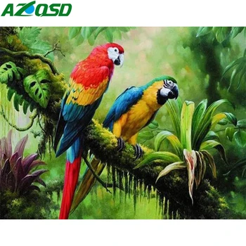 

AZQSD DIY Coloring By Numbers Parrot Handmade Gift Oil Painting By Numbers Animal Drawing On Canvas Home Decoration