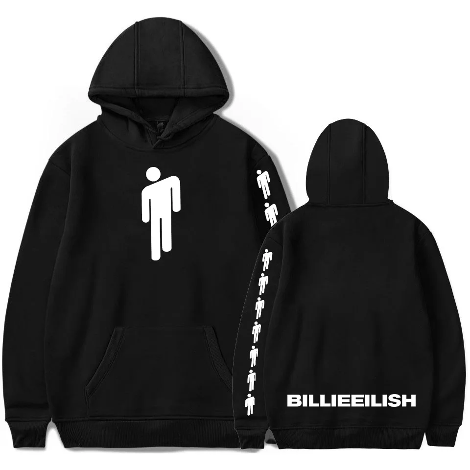 Black Billie Eilish толстовки для женщин мужчин Уличная девушка красная одежда harajuku рубашка шапочки новые толстовки Топ шляпа Плохой парень - Цвет: Black