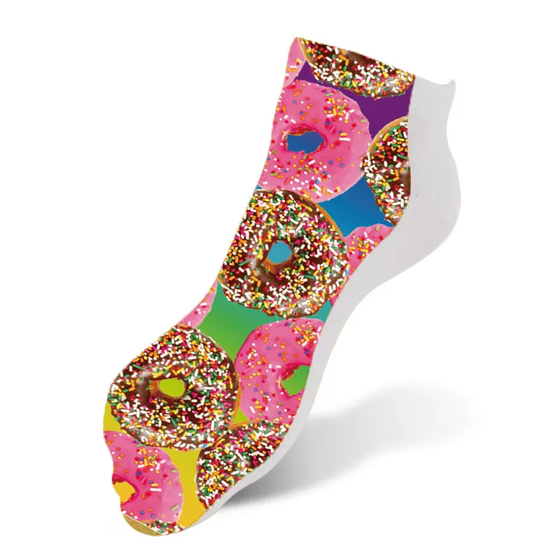 Новые модные милые повседневные хлопковые носки с 3D принтом конфет фруктов