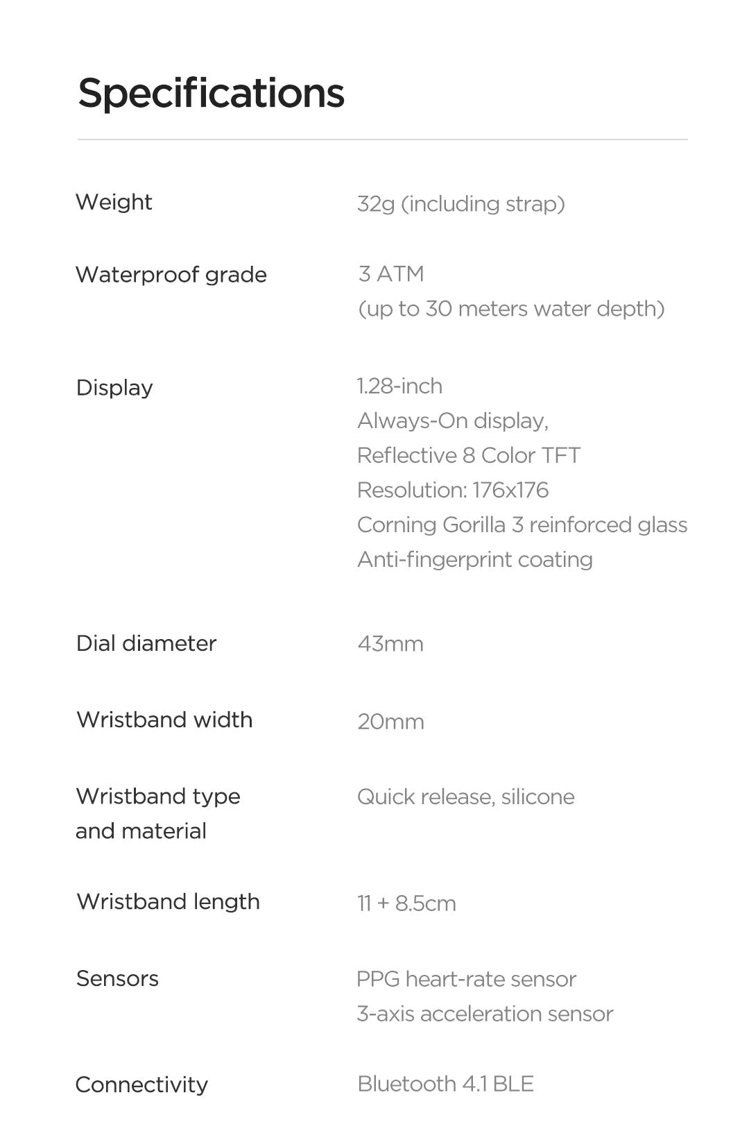 Оригинальные Смарт-часы Xiaomi Amazfit, срок службы батареи 45 дней, 3 АТМ, водонепроницаемые Смарт-часы для Xiaomi Sport life, Прямая поставка