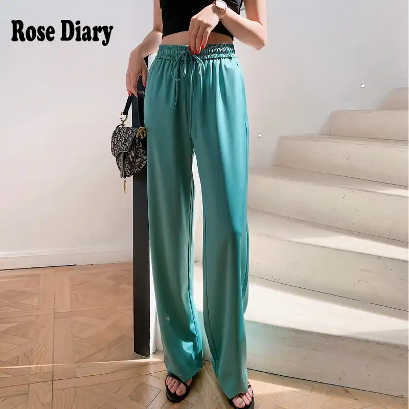 Wide leg elasticated waist women's trousers Clearance