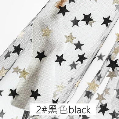 Ткань для шитья Звездное платье Ткань для девочек бронзовая Флокированная блестящая тюль свадебное украшение из ткани T012 - Цвет: 2 black