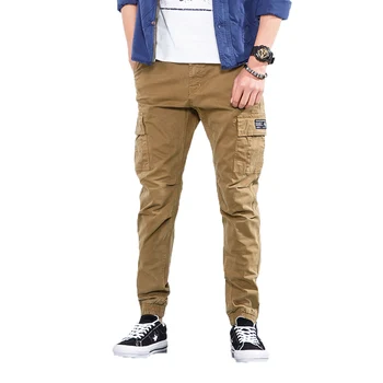 

2018 spring men's casual pants men's hip hop pants high quality men's motorcycle brand stretch jogging men's pants 38