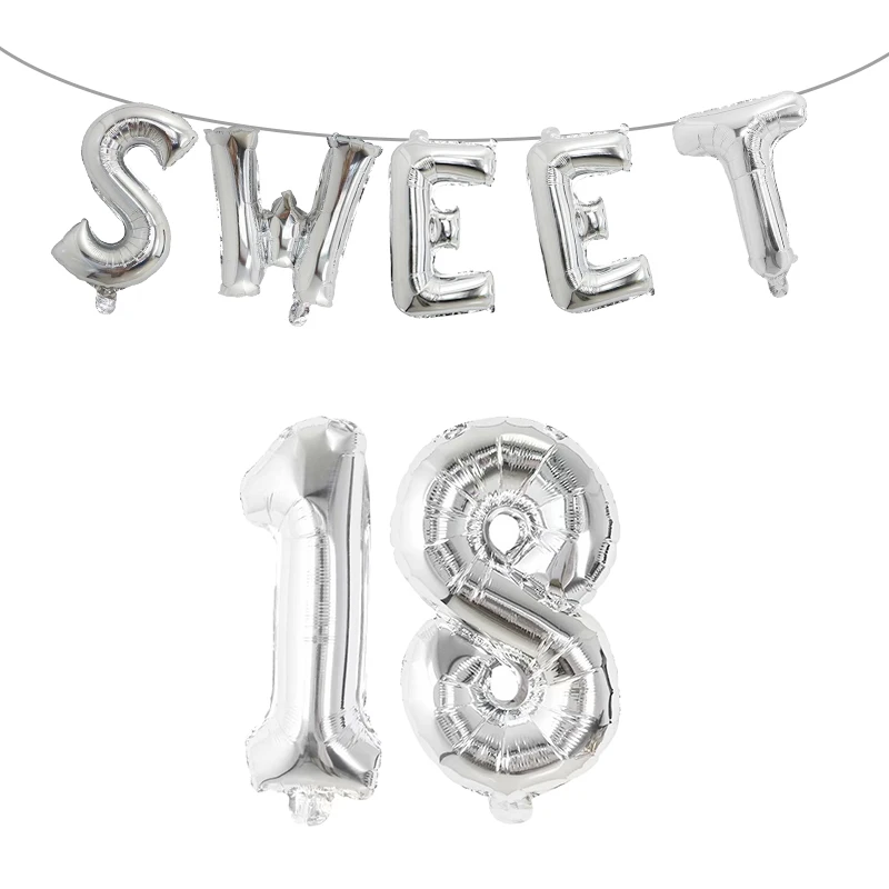 16. Geburtstag Deko-Set In Marineblau & Silber – Mit Ballons, Banner & Mehr