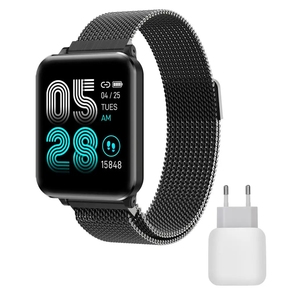 P1 smart watch для мужчин женщин сердечного ритма крови Давление мониторинг вызова сообщение поиск устройства gps Фитнес трекер - Цвет: Black charger