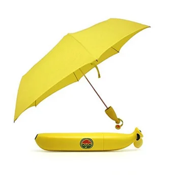 

Banana Shape Umbrella Novel Three- folding Compact UV Sun Rain Umbrella Waterproof Portable Travel Fashion Gift parasol
