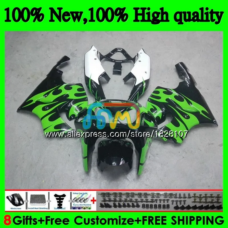 Корпус для KAWASAKI ZX-7R ZX750 ZX 7R ZX-750 5BS. 6 ZX зеленый пламя 750 7 R ZX7R 96 97 98 99 03 1996 1997 1998 1999 2003 обтекатели - Цвет: No. 1