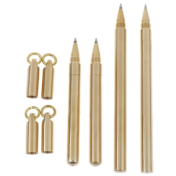 

Pencil Retro Brass Gold Pen By Hand Tactical Pen Copper Gift Novelty Toy Outdoor Survival EDC Camping Glass Breaker Gear