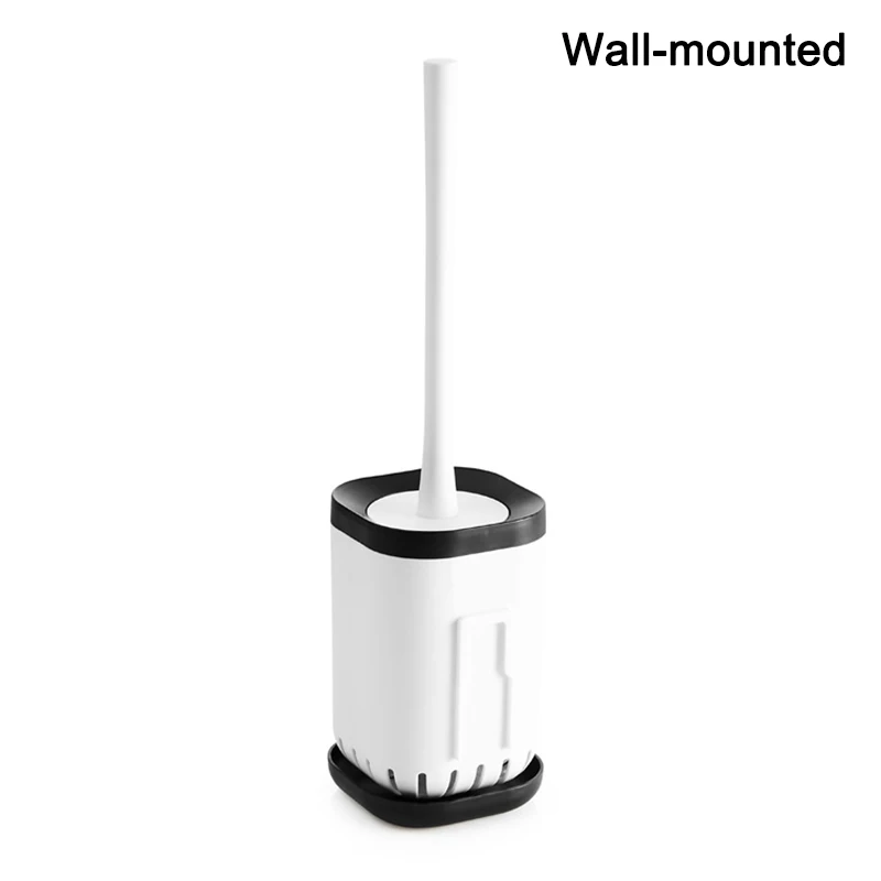 Wall-mounted Modern Bathroom Hangable Toilet Brush Pasteable Holder Set Bowl Base Freestand Bathroom Accessories JA55 - Цвет: Wall-mounted