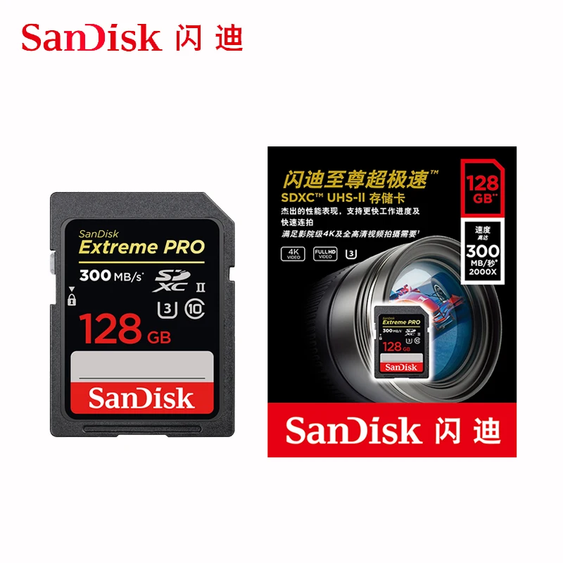 SD Карта SanDisk Extreme Pro 32 ГБ 128 64 300 МБ U3 4K класс 10 карта памяти флэш SDXC SDHC|Карты памяти| |