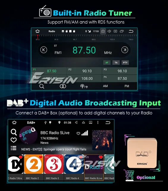 Erisin 5167 7 Android 10.0 Autoradio for BMW 3 Series E90 E91 E92