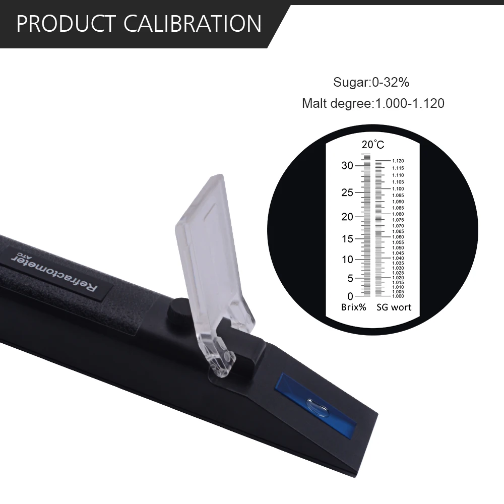 Ручной SG 1,000-1. 120 рефрактометр пива 0-32% по шкале Брикса эталонная температура 20C двойной шкала с коробкой для переноски