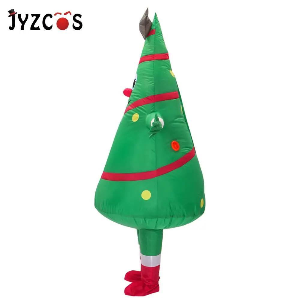 JYZCOS взрослых надувные костюмы мультяшный кукольный костюм с рисунком из аниме, внутри помещения, зеленая Рождественская елка Санта Клаус Наряжаться реквизит Забавный костюм талисмана