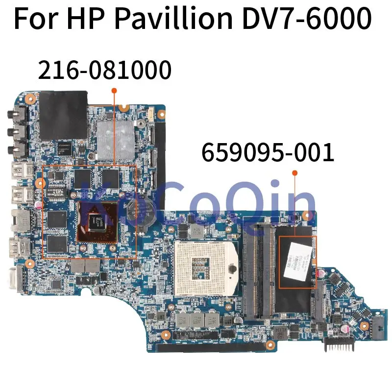 Original do Teste 655488-001 para hp Kocoqin Kefu Motherboar Pavilion Dv7 655488-001 Hm65 Placa-mãe Dv7-6000 659095-001