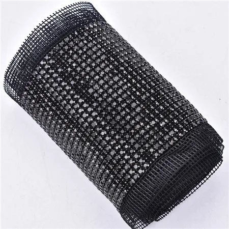 black with jet Новинка 24 ряда горный хрусталь сетка SS20 стекло зеленый AB отделка кристаллами DIY ткань свадебное платье украшение Strass одежды/сумки/Обувь - Цвет: black with jet