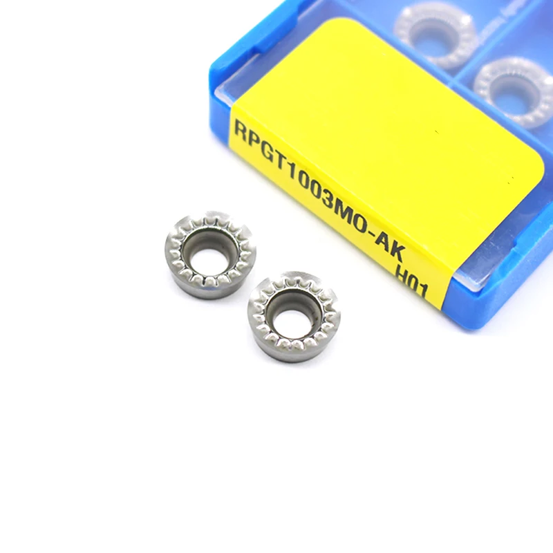 10 Stück RCGT/RPGT1003MO RCGT/RPGT10T3MO-AK H01 Aluminium-Drehmesser-Einsatz für Drehmaschinen, Kreisförmiges Schneidwerkzeug – Detail 3
