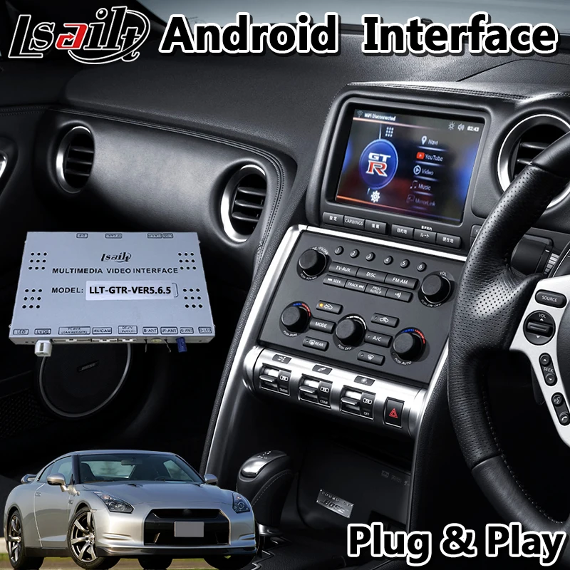 Автомобильный GPS навигатор Lsailt на Android видеоинтерфейс для Nissan GTR GT R R35 с