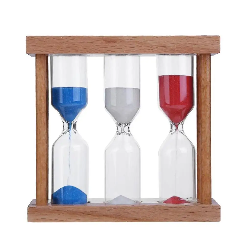 SET OF 4 WOODEN HOURGLASS 1,3,5,10 MIN SAND TIMER CORPORATE GIFT DECOR ITEM 