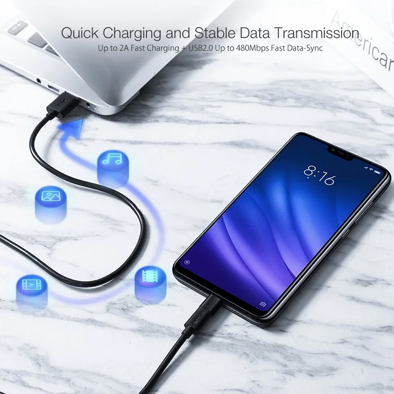 Blitzwolf BW-MT1 2 в 1 Micro USB кабель передачи данных для быстрой зарядки с адаптером типа C для Android телефона планшета для huawei для Xiaomi 9