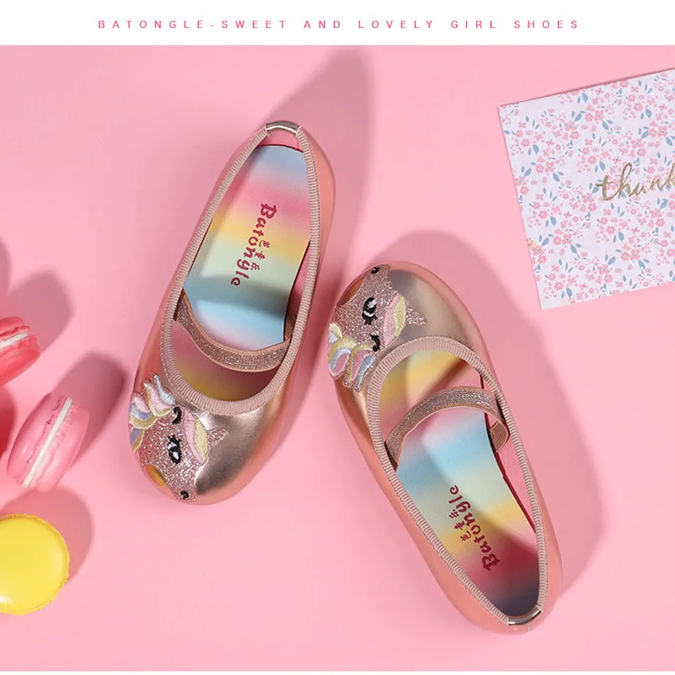 Toddler Girls Unicorn Birthday Shoes Kids Ballet Dancing Shoes