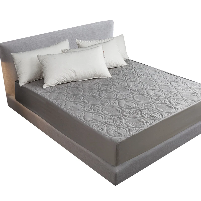 

Solid Color Quilted Embossed Waterproof Mattress Protector Fitted Sheet Cover for Mattress Thick Soft Pad for Bed Sheet Cover