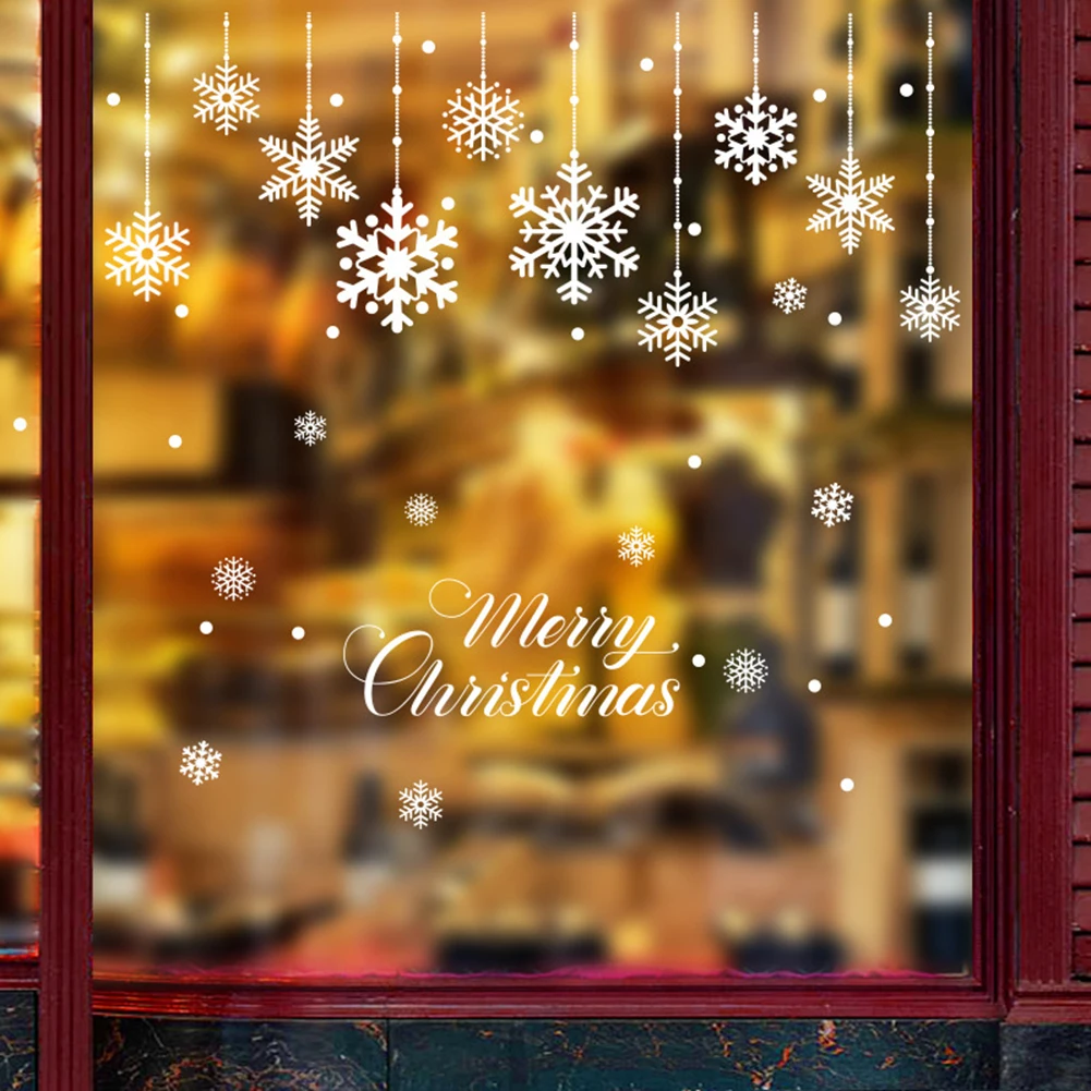 

HOT SALES!! Christmas Snowflake Wall Sticker Window Glass Decal Holiday Party Xmas Decor PVC Wall Sticker Xmas Snowflake Sticker