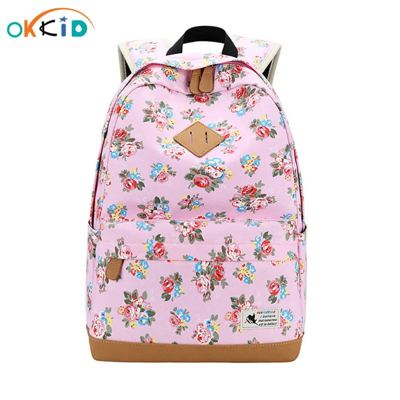 Рюкзак OKKID для девочек с розовыми розами детская школьная сумка школьный рюкзак