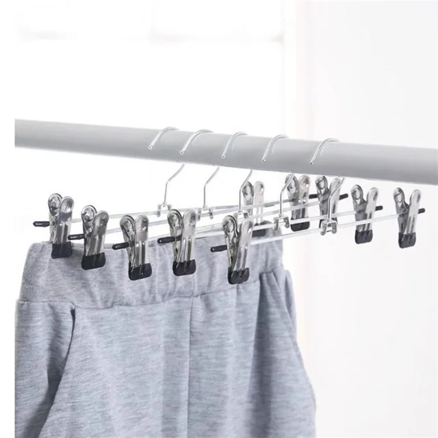 10pcs Coat Hangers Strong Clothes Hanger Drying Rack For Trouser Skirt Pants Non-Slip Stainless Steel Hangers Drying Clothes 4