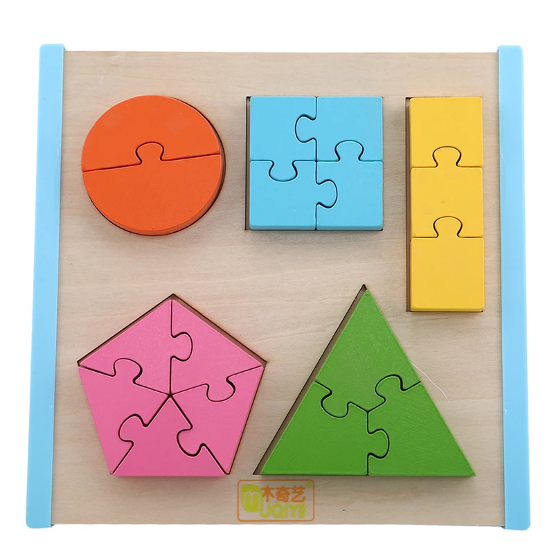Baby Kids Wooden Toys Geometry Educational 3D Jigsaw Blocks Montessori Early Learning Educational Toy Children Gifts