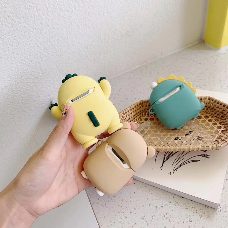 Чехол для AirPods с милым мультяшным медведем пандой кроликом из силикагеля, чехол для наушников s для Apple Airpods 2, Защитная крышка с кольцом на палец