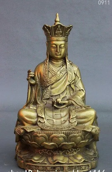 YM 308 Тибетский латунный Тан монах Намо Будда Ksitigarbha Bodhisattva адский лидер статуя |