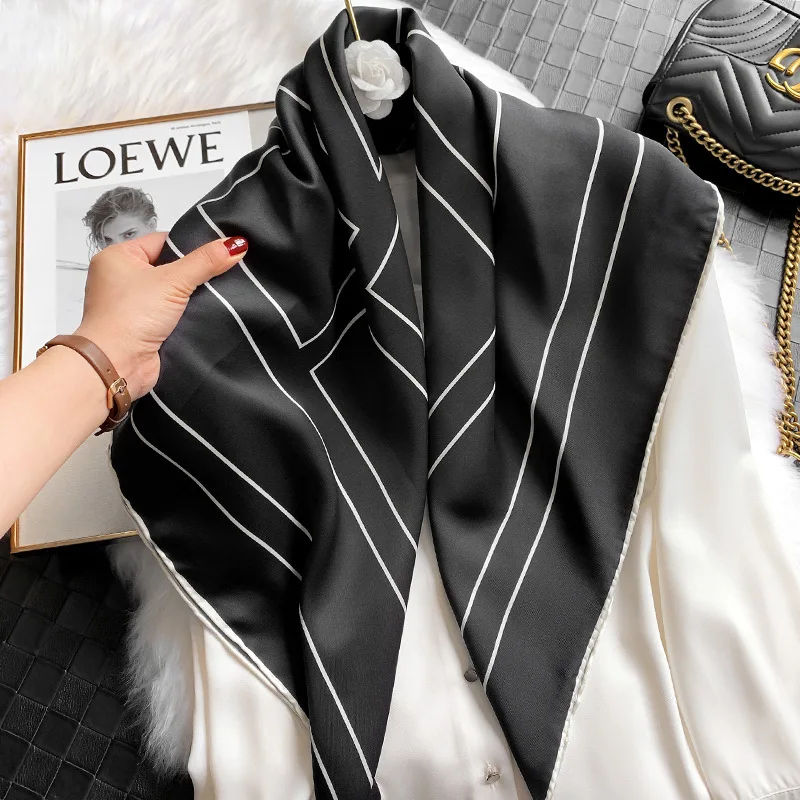 

Модный 2024 шелковый шарф, квадраты, женские шарфы, Пашмина, женский шарф высокого качества, брендовая бандана, хиджаб, пончо