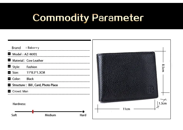 BABORRY, черный кошелек для мужчин, натуральная кожа, мужские кошельки, тонкий мужской кошелек, держатель для карт, Воловья кожа, мягкие бумажники