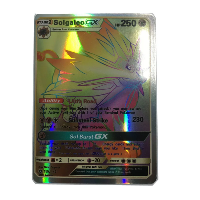 TAKARA TOMY Table Game Collection Cards 100pcs Shining Card English Pocket Monster Pokemon Trainer GX EX for Kids Christmas Gift