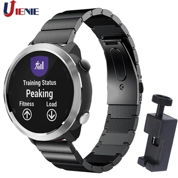 

20mm Stainless Steel Watchband Strap Garmin Forerunner 645/ Vivomove HR / Vivoactive 3 Smart Watch Bracelet Wristband with Tool