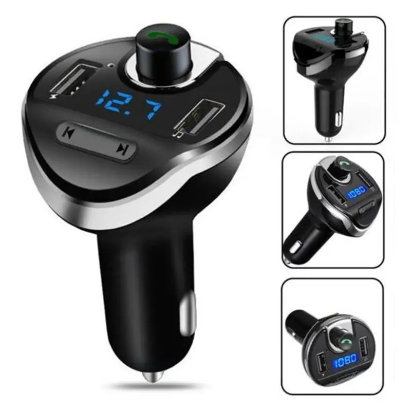 B9 USB Автомобильный MP3 беспроводной двойной USB Bluetooth MP3 автомобильный комплект Hands-free автомобильный Bluetooth fm-передатчик радио с микрофоном